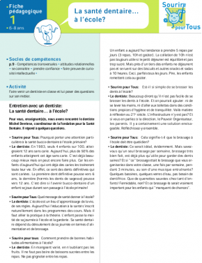 La santé dentaire à l'école ?